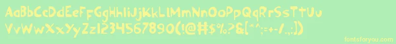 Ozyv2 Font – Yellow Fonts on Green Background