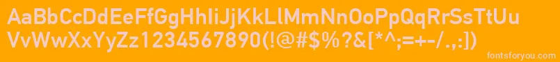 PfdintextproMedium Font – Pink Fonts on Orange Background