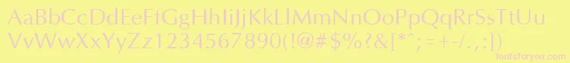 Optane Font – Pink Fonts on Yellow Background