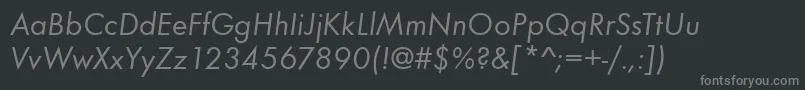 Fonte FunctionBookitalic – fontes cinzas em um fundo preto