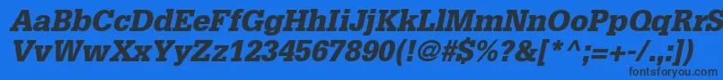 フォントInstallationBlackSsiBlackItalic – 黒い文字の青い背景