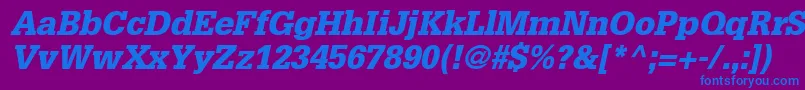 InstallationBlackSsiBlackItalic-fontti – siniset fontit violetilla taustalla