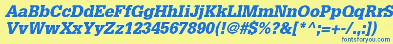 InstallationBlackSsiBlackItalic Font – Blue Fonts on Yellow Background