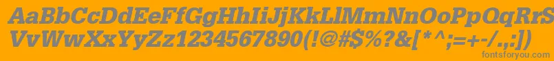 InstallationBlackSsiBlackItalic Font – Gray Fonts on Orange Background