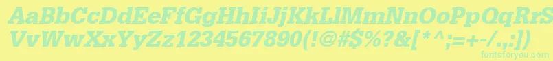 InstallationBlackSsiBlackItalic Font – Green Fonts on Yellow Background