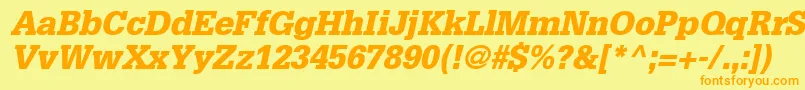 InstallationBlackSsiBlackItalic Font – Orange Fonts on Yellow Background