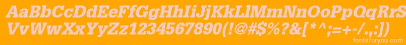 InstallationBlackSsiBlackItalic Font – Pink Fonts on Orange Background