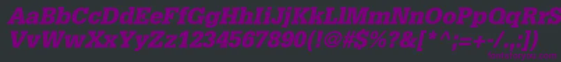 Шрифт InstallationBlackSsiBlackItalic – фиолетовые шрифты на чёрном фоне