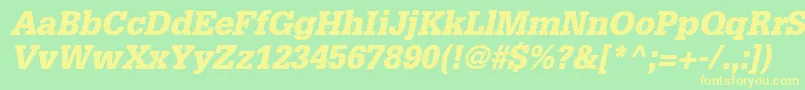 InstallationBlackSsiBlackItalic Font – Yellow Fonts on Green Background