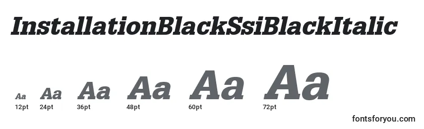 Размеры шрифта InstallationBlackSsiBlackItalic