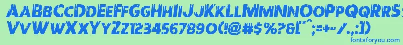 Redundeadsemital Font – Blue Fonts on Green Background