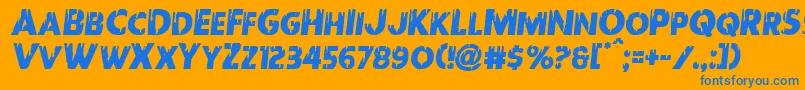 Redundeadsemital Font – Blue Fonts on Orange Background