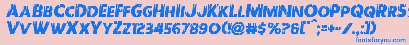Redundeadsemital Font – Blue Fonts on Pink Background