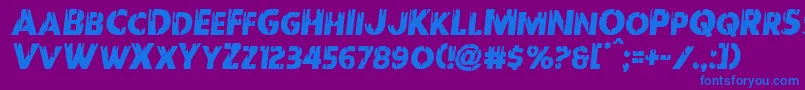 フォントRedundeadsemital – 紫色の背景に青い文字