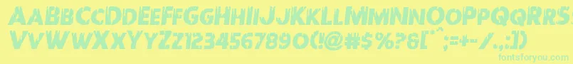 Redundeadsemital Font – Green Fonts on Yellow Background