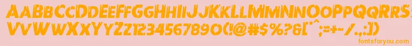 Redundeadsemital Font – Orange Fonts on Pink Background