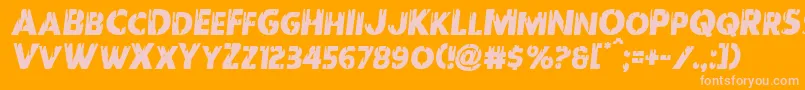 Redundeadsemital Font – Pink Fonts on Orange Background
