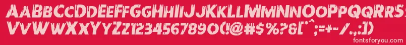 Redundeadsemital Font – Pink Fonts on Red Background