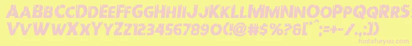 Redundeadsemital Font – Pink Fonts on Yellow Background
