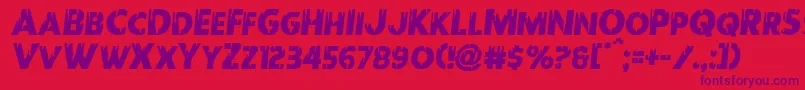 Redundeadsemital Font – Purple Fonts on Red Background