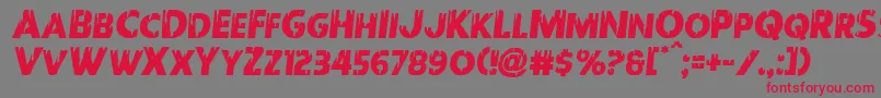 フォントRedundeadsemital – 赤い文字の灰色の背景