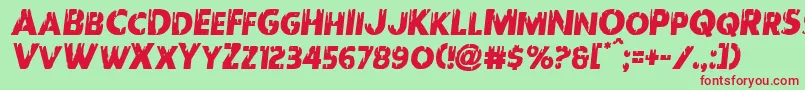 Fonte Redundeadsemital – fontes vermelhas em um fundo verde
