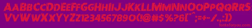 Redundeadsemital Font – Red Fonts on Purple Background
