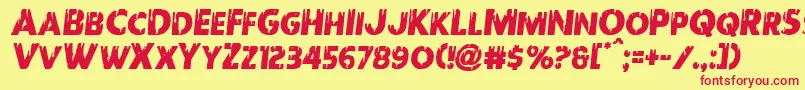 Redundeadsemital Font – Red Fonts on Yellow Background