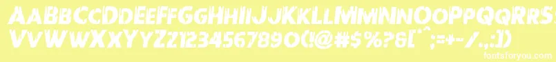 Redundeadsemital Font – White Fonts on Yellow Background