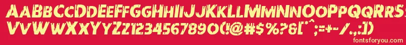 Redundeadsemital-Schriftart – Gelbe Schriften auf rotem Hintergrund