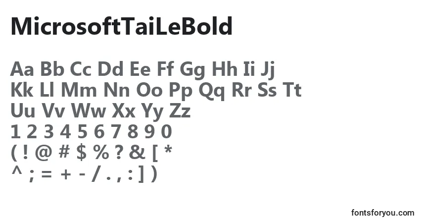 Czcionka MicrosoftTaiLeBold – alfabet, cyfry, specjalne znaki