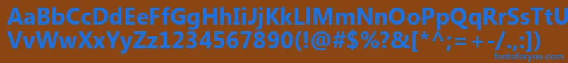 MicrosoftTaiLeBold-Schriftart – Blaue Schriften auf braunem Hintergrund