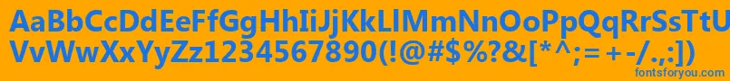 MicrosoftTaiLeBold-fontti – siniset fontit oranssilla taustalla