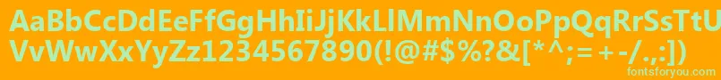 MicrosoftTaiLeBold-fontti – vihreät fontit oranssilla taustalla