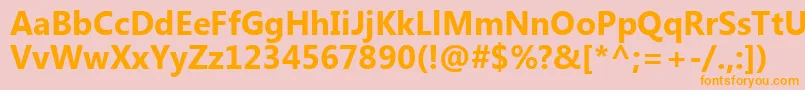 フォントMicrosoftTaiLeBold – オレンジの文字がピンクの背景にあります。