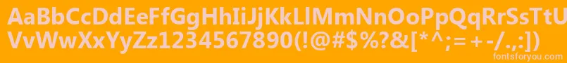 MicrosoftTaiLeBold Font – Pink Fonts on Orange Background