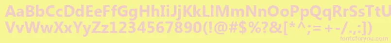 MicrosoftTaiLeBold-Schriftart – Rosa Schriften auf gelbem Hintergrund