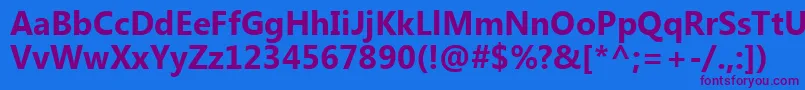 Czcionka MicrosoftTaiLeBold – fioletowe czcionki na niebieskim tle