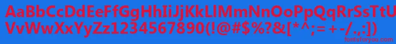 フォントMicrosoftTaiLeBold – 赤い文字の青い背景