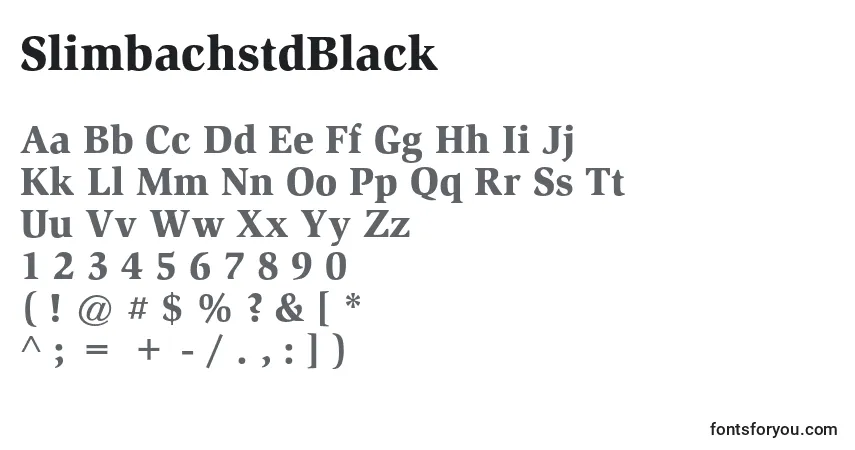 Czcionka SlimbachstdBlack – alfabet, cyfry, specjalne znaki