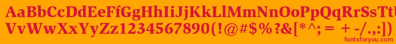 SlimbachstdBlack-Schriftart – Rote Schriften auf orangefarbenem Hintergrund