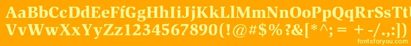 SlimbachstdBlack Font – Yellow Fonts on Orange Background