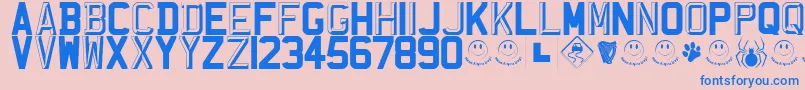 Weitere Informationen zur RegistrationPlateUk-Schriftart RegistrationPlateUk-Schriftart – Blaue Schriften auf rosa Hintergrund