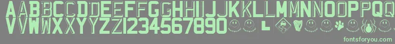 RegistrationPlateUk Font – Green Fonts on Gray Background