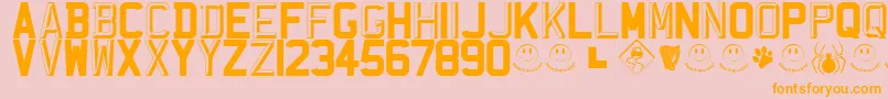 RegistrationPlateUk Font – Orange Fonts on Pink Background