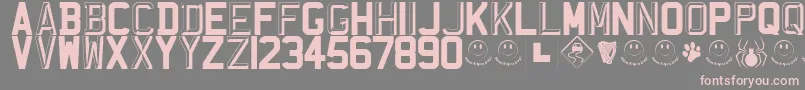 フォントRegistrationPlateUk – 灰色の背景にピンクのフォント