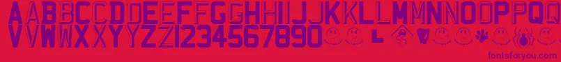 RegistrationPlateUk Font – Purple Fonts on Red Background
