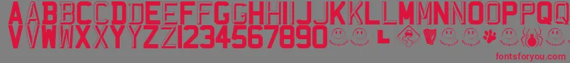 RegistrationPlateUk Font – Red Fonts on Gray Background