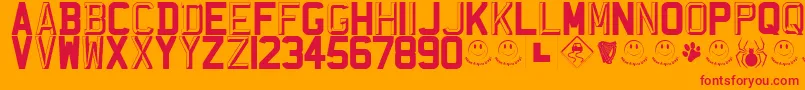 RegistrationPlateUk Font – Red Fonts on Orange Background