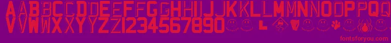 RegistrationPlateUk Font – Red Fonts on Purple Background